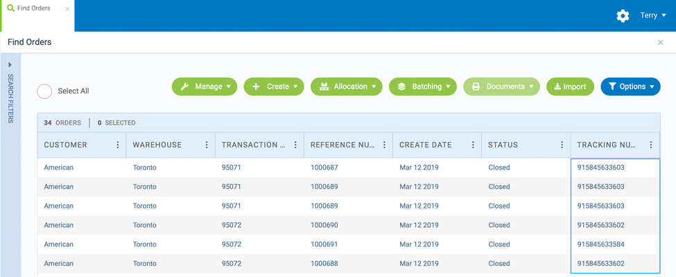 reference number tracking